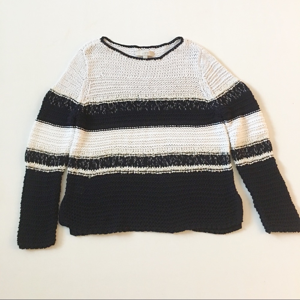 Loft summer sweater pool over size XL white black